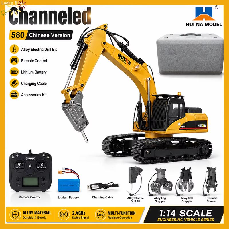 Rc Excavator Hobby - Huina Upgrade 1590 1/14 Excavator RC